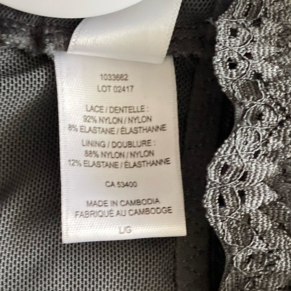 Black Bow Lace Bralette Black Size L - Picture 2 of 4